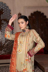3-PC Unstitched Airjet Printed Lawn Bamber Crinkle Dupatta Rang e Bahar By Wania | WL-455